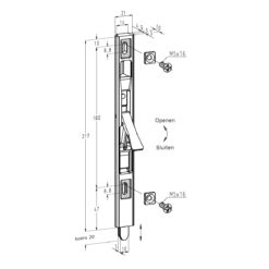 Sobinco 756 kantschuif - Technische tekening