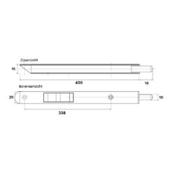 Dulimex Bascule Kantschuif type 896 | 400x20 mm | Zilver - Afbeelding 2