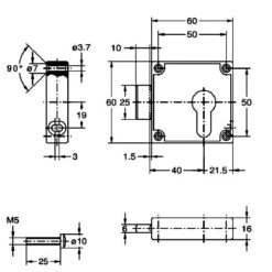 Junie kastslot 7405.40002 - Technische tekening