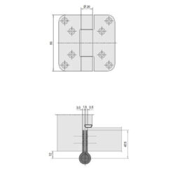 Simonswerk projectscharnier T23-05 - Technische tekening