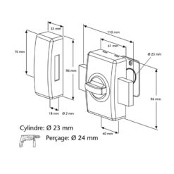 Abus V83 CL45 Deurslot - Technische tekening