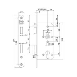 Litto A26E6 projectslot - Technische tekening