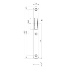 BKS B-90000-01-0-8 Sluitplaat | Inox | Keerbaar | F24 | Afgerond - Afbeelding 2