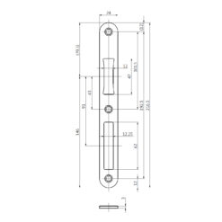 BKS B-90000-05-0-8 Sluitplaat - Technische tekening