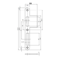BKS sluitplaat B-9000 Lap 28 - Technische tekening