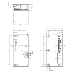 Effeff 118----A3002A71 opbouw elektrische deuropener - Technische tekening