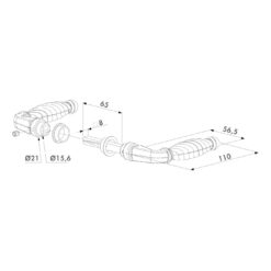 Locinox 3006FA krukpaar - Technische tekening