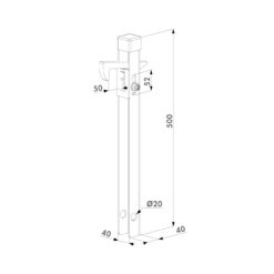 Locinox ABL poortvanger - Technische tekening