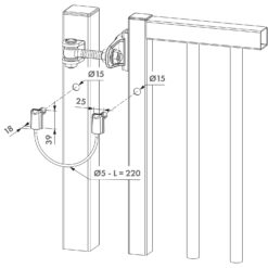 Locinox B-Safe veiligheidskabel - Technische tekening