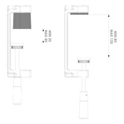 Locinox Drillvise 4 - Gereedschapskoffer voor Locinox poortsloten - Technische tekening