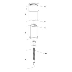 Locinox Gatestop met stootrubber - Technische tekening