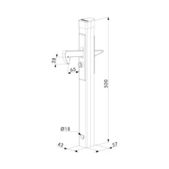 Locinox In-Gate-Catcher poortvanger - Technische tekening
