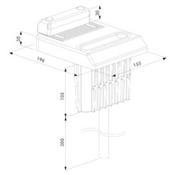 Locinox OGS poortaanslag - Technische tekening