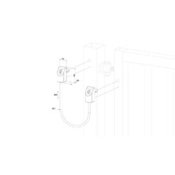 Locinox U-SAFE veiligheidskabel RVS voor poorten tot 500 KG - Technische tekening