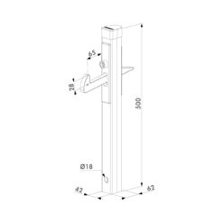 Locinox UGC poortvanger - Technische tekening