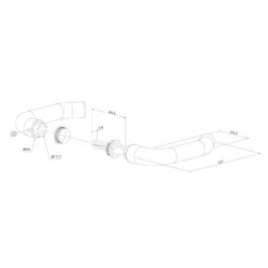 Locinox zwarte kruk 3006B aluminium - Technische tekening