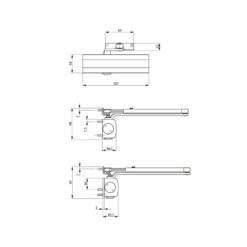 GU OTS 210 deurpomp met standaard schaararm - Technische tekening