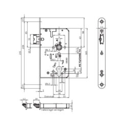 BKS B-2116 paniekslot - Technische tekening