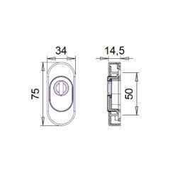 Dieckmann D815 Veiligheids schuifrozet | Aluminium of zwart - Afbeelding 5