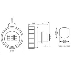Euro-Locks A151 combinatie schroefcilinder - Technische tekening