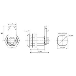Euro-Locks Schroefcilinder met hevel F550 - Technische tekening