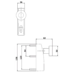 Dorma PHT06 buitenmodule met vaste knop - Technische tekening