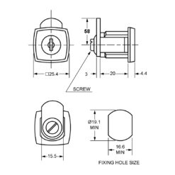 Euro-Locks 1445-6330858 - Technische tekening