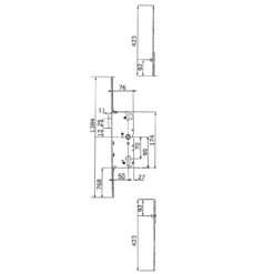 Ferco G-46521-00-0-1 meerpuntssluiting driedelig met 2 rolnokken - Technische tekening