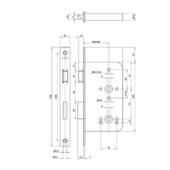 Lips WC-slot 2486 met RVS voorplaat - Technische tekening