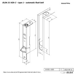 Olda 31 HZA-C automatische kantschuif - Technische tekening - Type 1