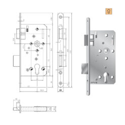 KFV 115 insteekslot 72-55 inox voorplaat 20mm - Technische tekening