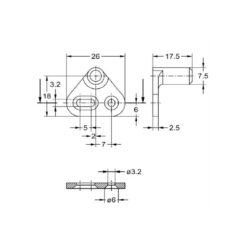 Junie 2530 haakvanger - Technische tekening