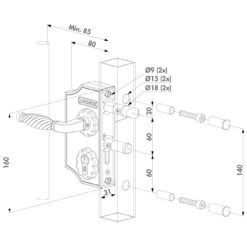 Locinox LAKY sierpoortslot | Zwart | Voor 40-50 mm vierkant profiel - Afbeelding 2