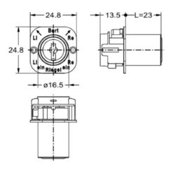 Junie 7557 slotadapter voor ILS-systeem - Technische tekening