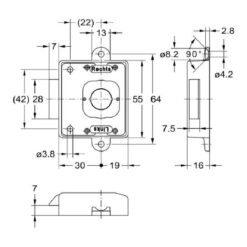 Junie 1882 opleg valslot voor ILS-systeem - Technische tekening