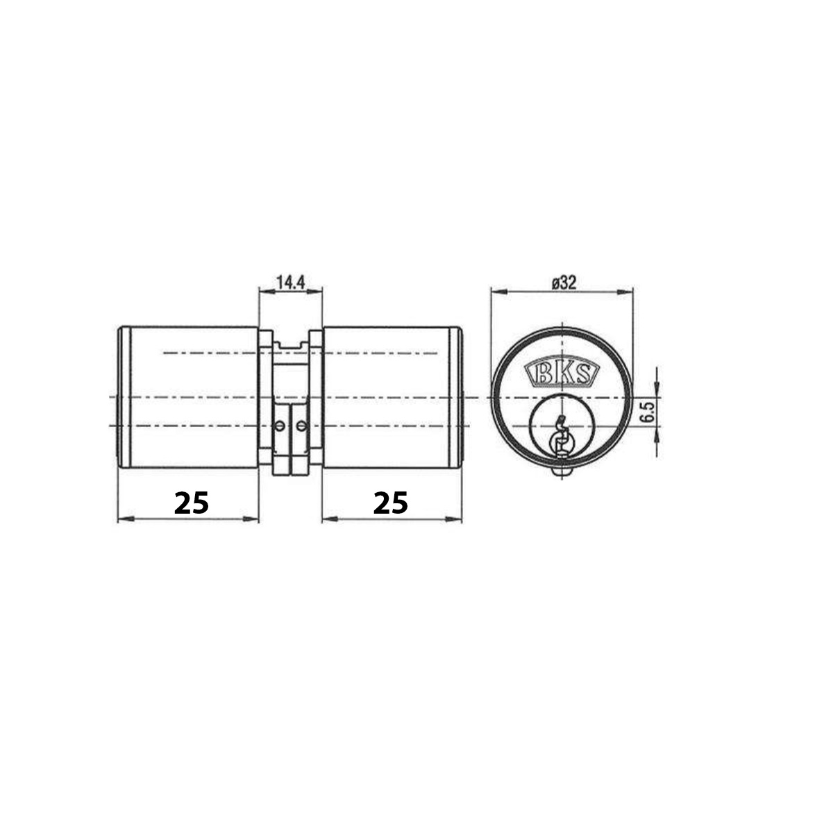 BKS detect3000 rondcilinder type 3177 - Technische tekening