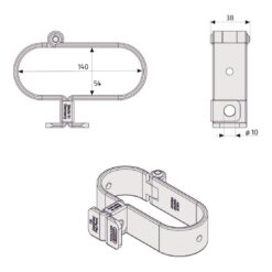 ABUS GateSec 131 140 poortbeveiliging 76824 - Technische tekening