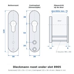 Dieckmann rozet onder slot 8905 - Technische tekening