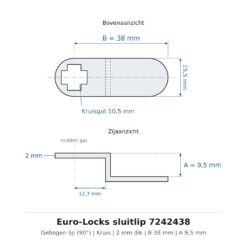 Euro-Locks sluitlip 7242438 - Technische tekening